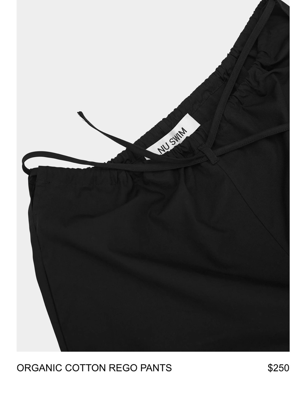 Nu Swim Organic Cotton Rego Pants - Black - Picture 2 of 5